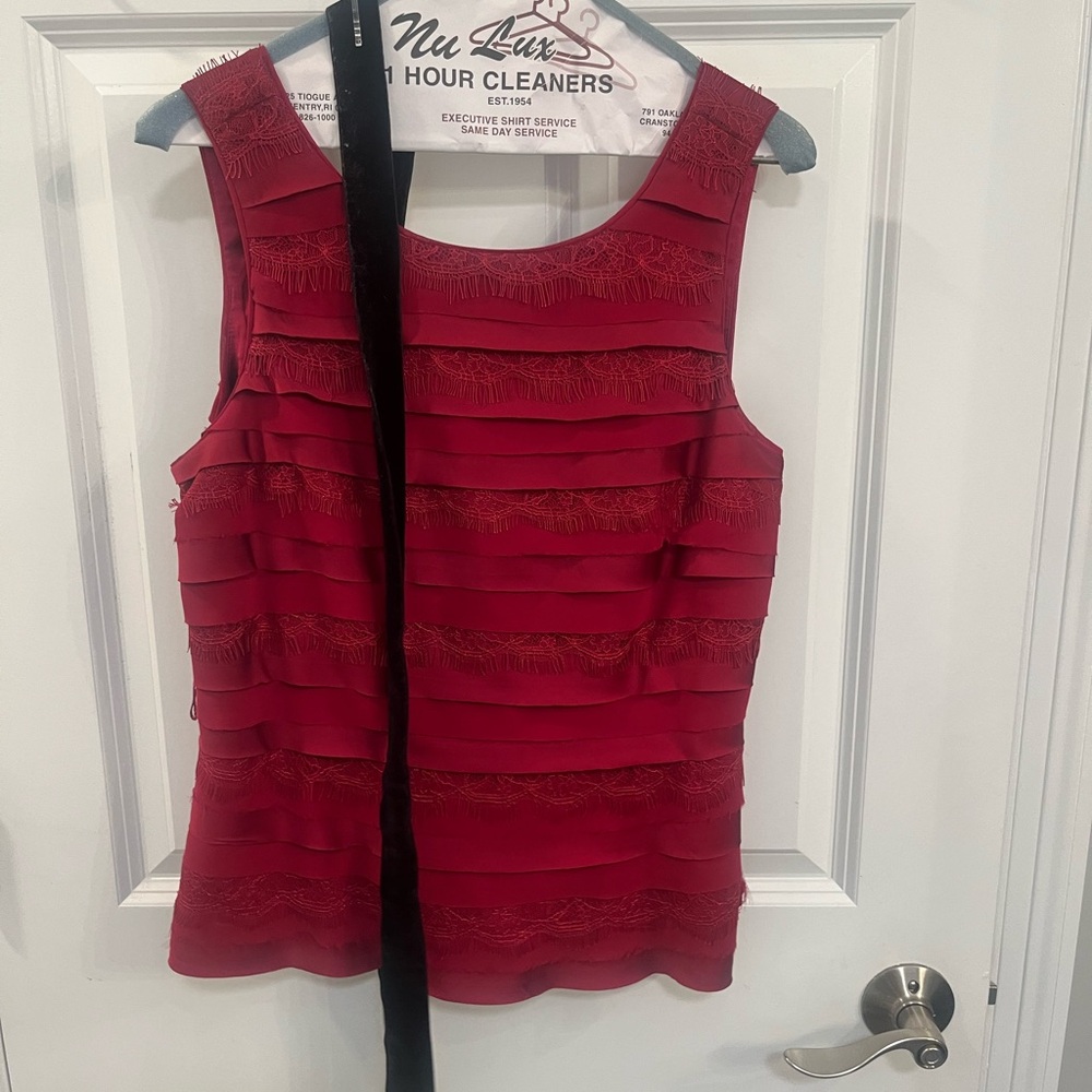 Elegant Red Sleeveless Top